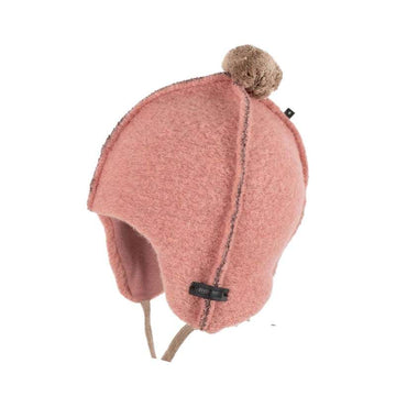 Pure Pure Beanie with Pompom - Wool - Shadow Rose