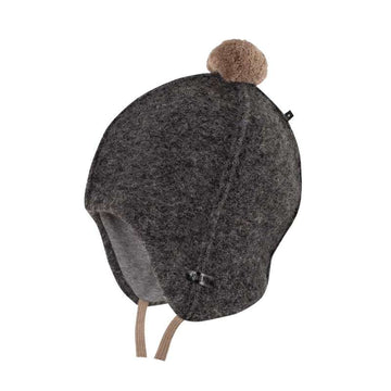 Pure Pure Beanie with Pompom - Wool - Grå Melange