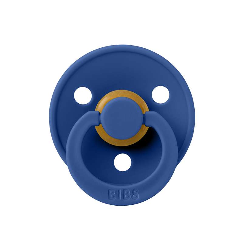 Bibs Round Colour Pacifier - sz. 2 - natural rubber - Cornflower