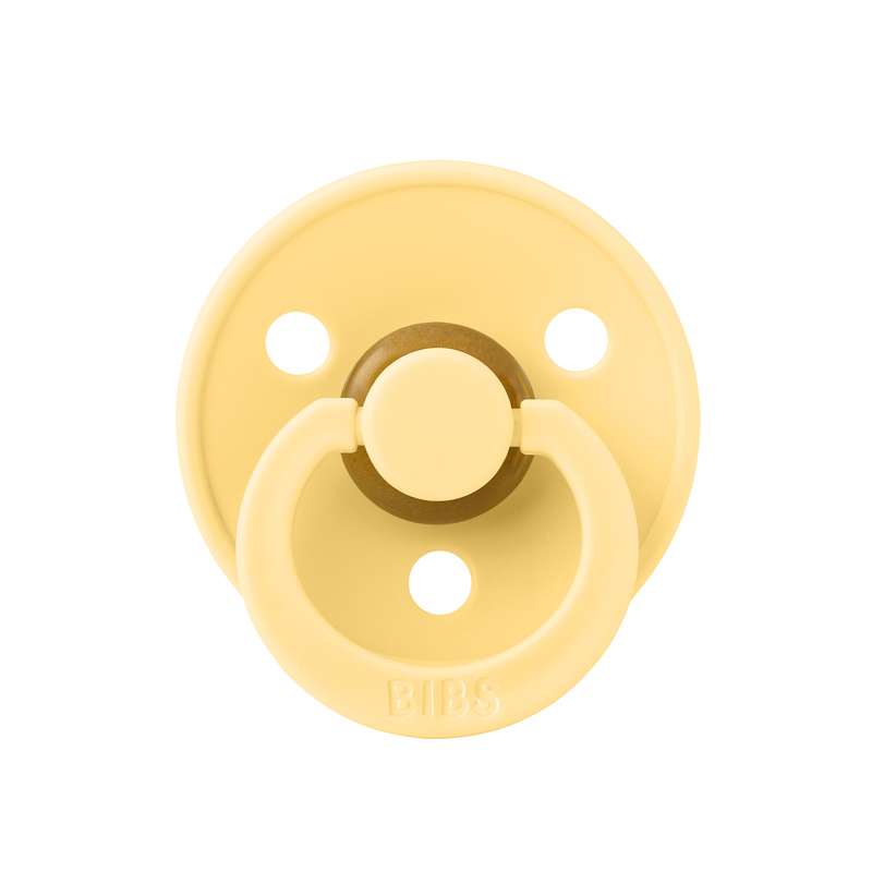 Bibs Round Colour Pacifier - sz. 2 - natural rubber - Pale Butter
