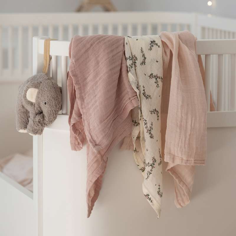 Sebra Tkaninske plenice - 3 kosi - Prah cvet - Roza