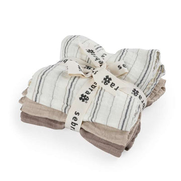 Sebra Couches en tissu - 3 pièces - Rayures crème - Beige
