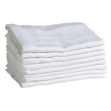 Mininor Tkanine za večkratno uporabo - Ekološke - 8-Pak - Bela