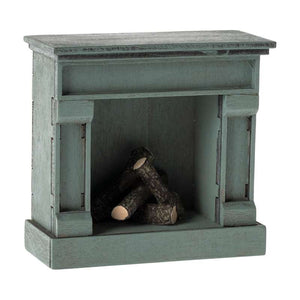 Maileg Fireplace - Mouse - Blue