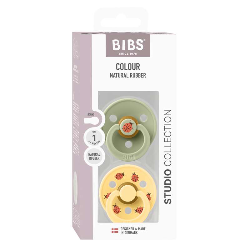 Bibs Pyöreä Colour Tutti - 2-Pak - k. 1 - luonnonkumi - Studio - Leppäkerttu - Salvia-sekoitus