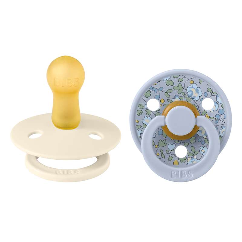 Succhietto Bibs Rotondo Colour - 2-Pak - tg. 2 - gomma naturale - Liberty - Eloise/Mix Blu Polveroso