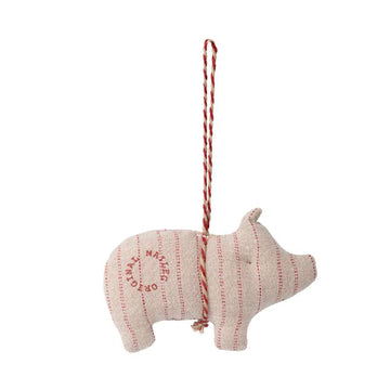 Maileg Χριστουγεννιάτικο στολίδι από ύφασμα - Γουρούνι - Ριγωτό