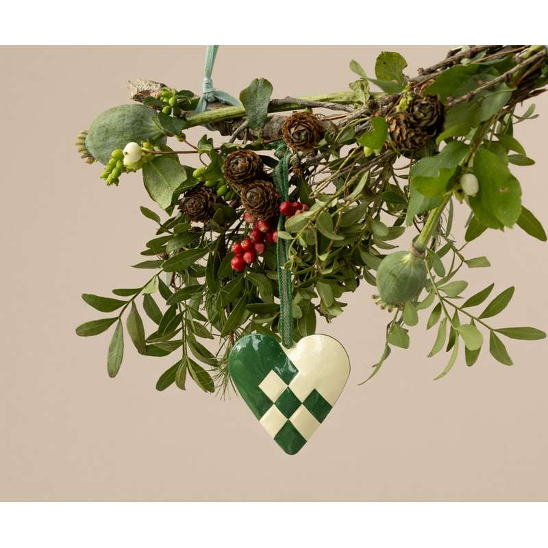 Maileg Ornamento Natalizio in Metallo - Cuore - Piccolo - Verde Scuro