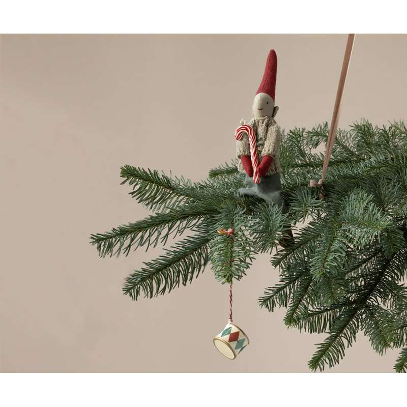 Maileg Fém karácsonyi dísz - Cukorbot - Csíkos