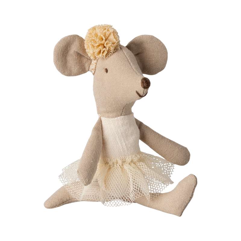 Maileg Ballerina Mus - Mała siostra - Czysta biel