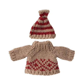 Maileg Sweater e Gorro de Tricô - Mus - Mãe