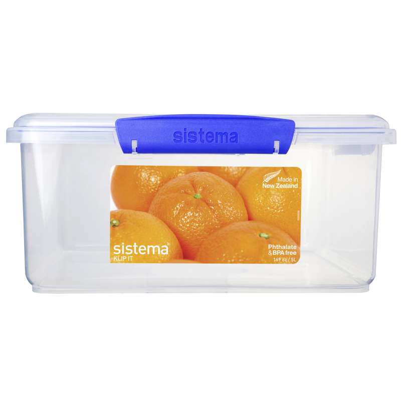 Sistema Food Storage - Clip It - Rectangle - 5L - Blue