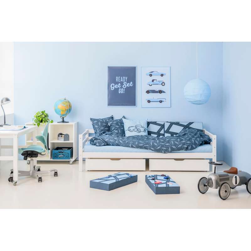 Hoppekids Pute m. Stor Bil - CARS - Lys blå