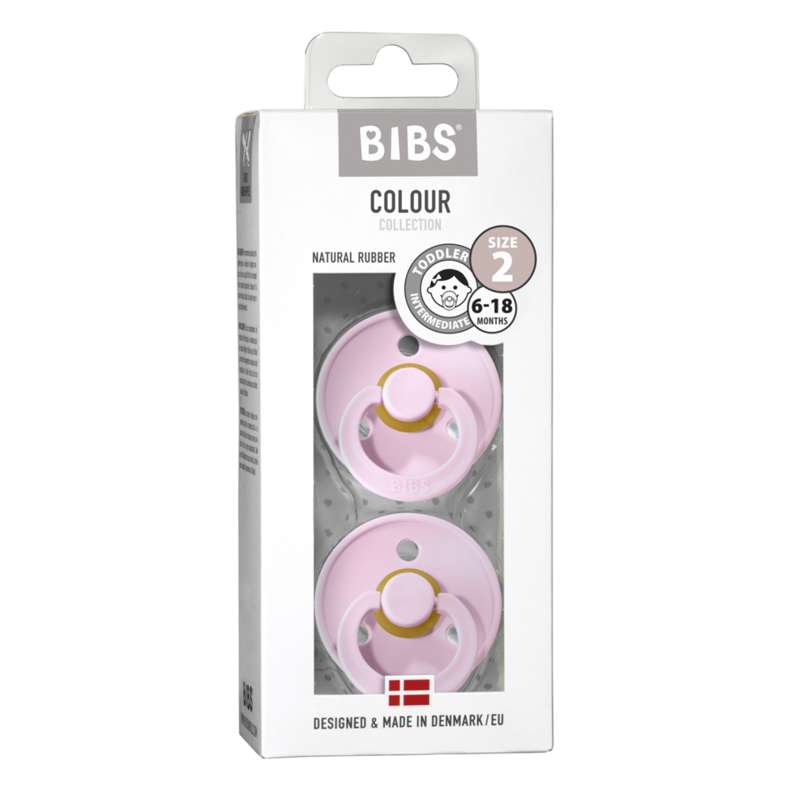 Bibs Round Colour Pacifier - 2-Pack - sz. 2 - natural rubber - Woodchuck/Woodchuck