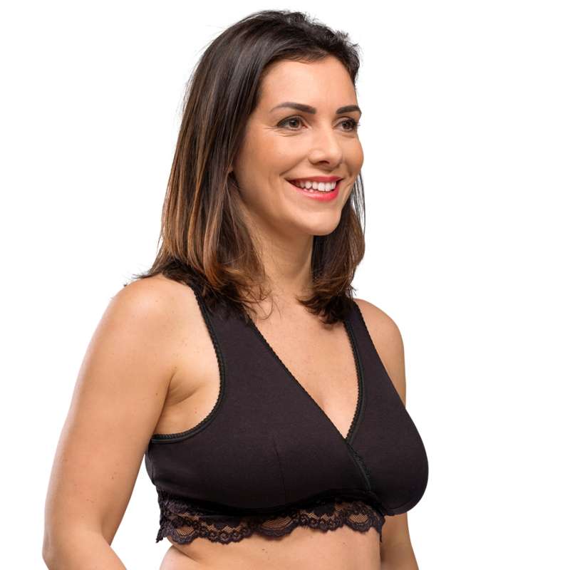 Carriwell Nuova Mamma Reggiseno allattamento crossover biologico - Pizzo - nero