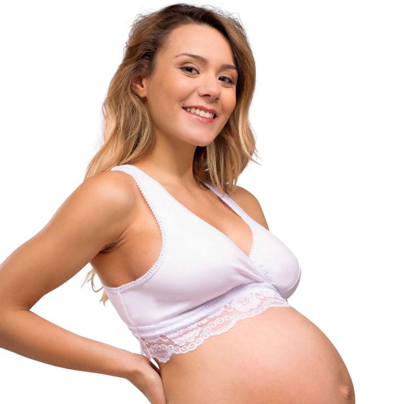 Carriwell Nuova Mamma Økologico crossover reggiseno da allattamento - Pizzo - bianco