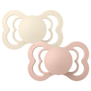 Bibs Supreme Dudlík - 2-balení - vel. 2 - přírodní guma - Slonová kost/Růžová