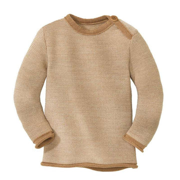 Disana Melange Sweater - Merino wool - Caramel/Natural