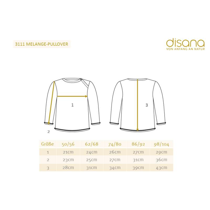 Disana Pulover Melange - Lână Merino - Caramel/Natural