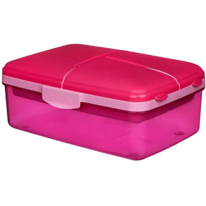 Sistema Lunchbox mit Trinkflasche/Kühlakku - Slimline Quaddie - 1,5L - Pink