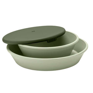 BIBS Dinner Set - Plate and Bowl with Lid - Sage