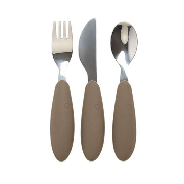 BIBS Dinner Cutlery Set with 3 Pieces - Dark Oak