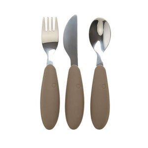 BIBS Dinner Cutlery Set with 3 Pieces - Dark Oak