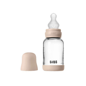 BIBS Bouteille - Ensemble de biberons - Verre - Silicone/Flux lent/Rond - 120 ml. - Blush