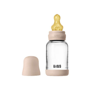 BIBS Bottle - Baby Bottle Set - Glass - Latex/Slow Flow/Round - 120 ml. - Blush