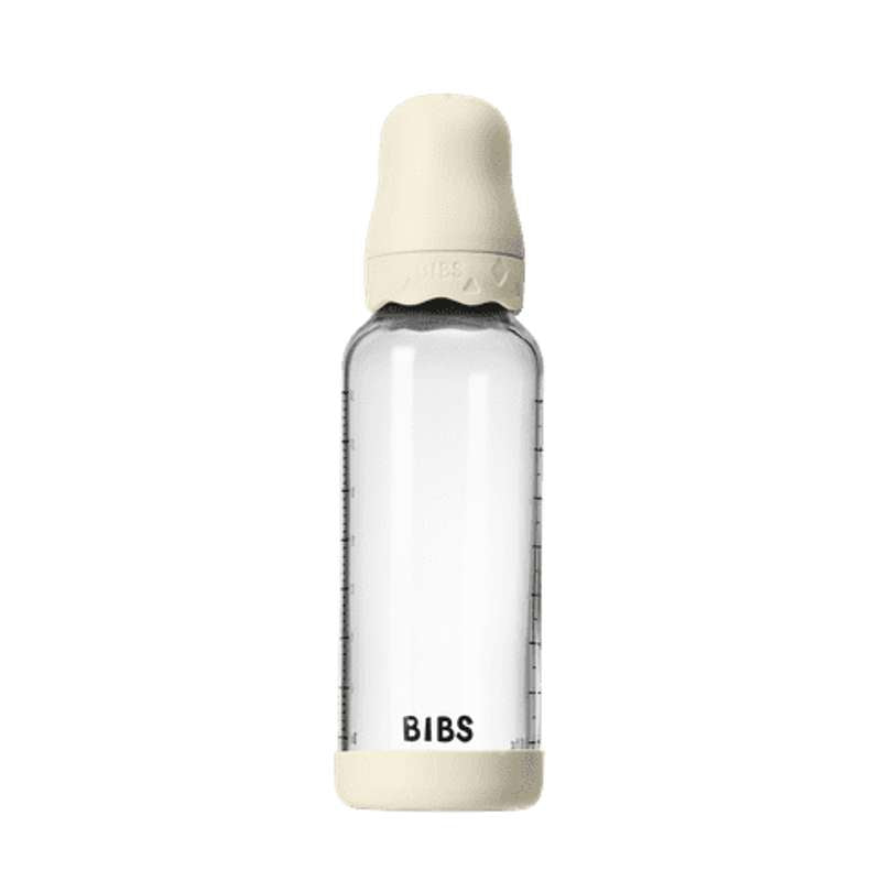 BIBS Botella - Set de biberones - Vidrio - Boheme - Látex / Flujo Medio / Redondo - 240 ml. - Marfil