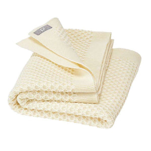Disana Honeycomb Baby blanket - Merino wool - 80x100 cm. - Natural