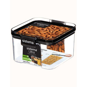 Sistema Depozitare alimente - Tritan Ultra - Pătrat - 460ml - Negru