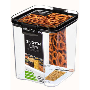 Sistema Depozitare alimente - Tritan Ultra - Pătrat - 920ml - Negru
