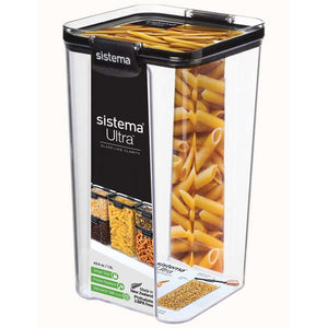 Sistema Depozitare alimente - Tritan Ultra - Pătrat - 1.3L - Negru