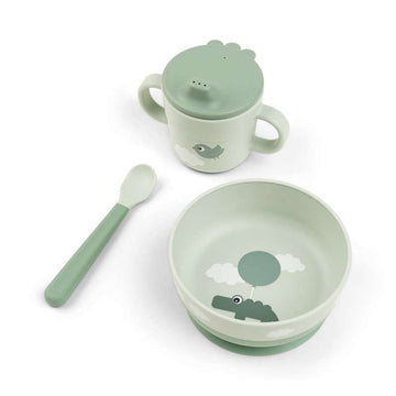 Done By Deer Foodie First Cutlery Set - Happy Clouds - Green