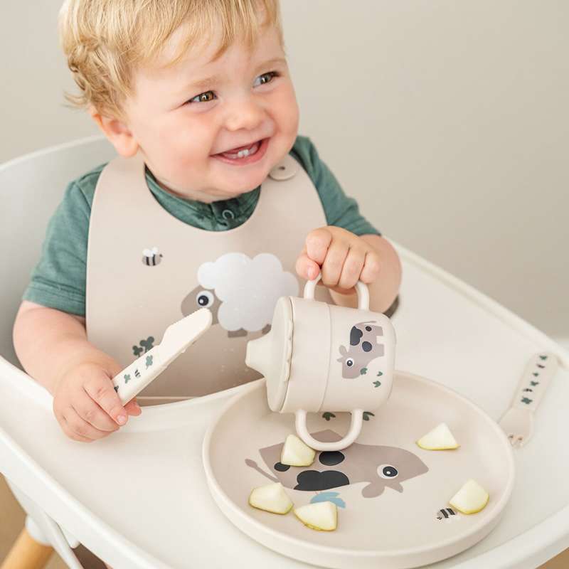 Done By Deer Set di posate Foodie - Tiny Farm - Sabbia