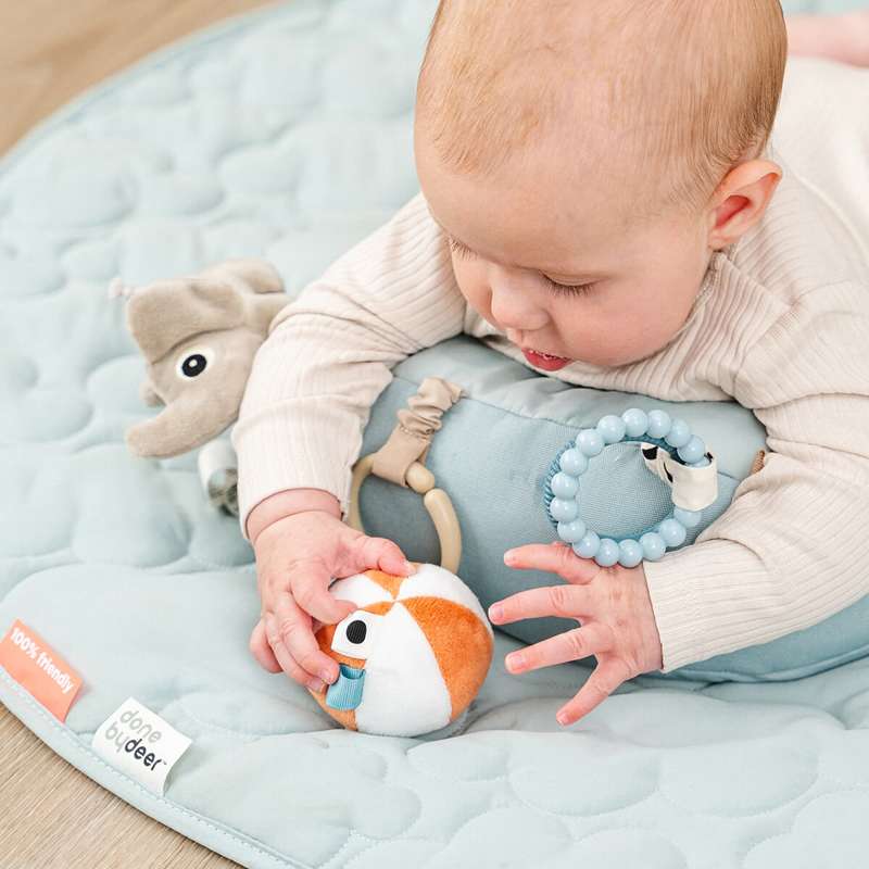Done By Deer Tummy Time Activity Pillow - Playground - Blue