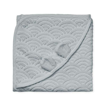 Cam Cam Copenhagen Serviette avec capuche et oreilles - Bébé - GOTS - Gris classique