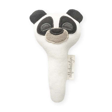 Alfabetdyr Sleeping panda rattle in organic cotton