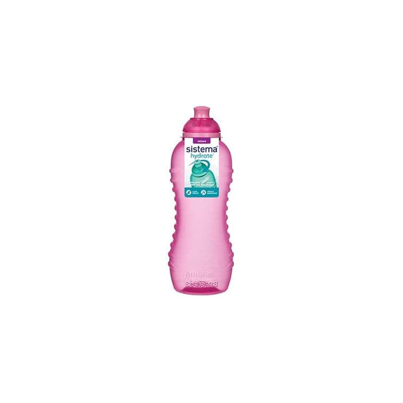 Sistema Water Bottle - Twist'n'Sip Squeeze - 460ml - Pink