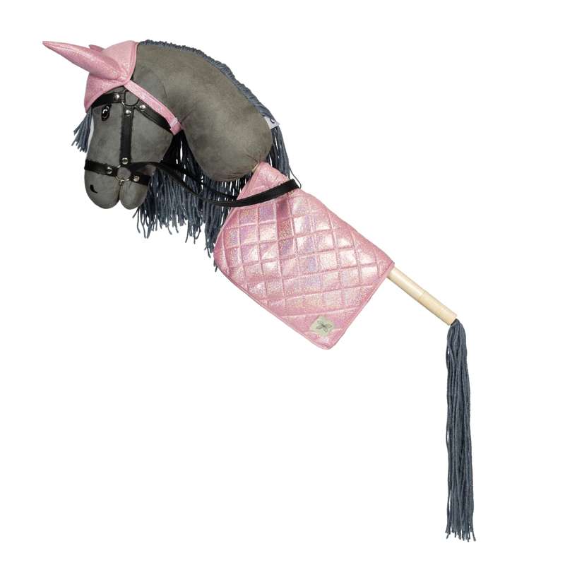 By Astrup Almohadilla de silla y gorro para caballo de palo - Rosa