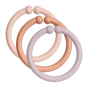 BIBS Lussen - Ophangringen - 12-Pack - Blush/Perzik/Doffe Lila