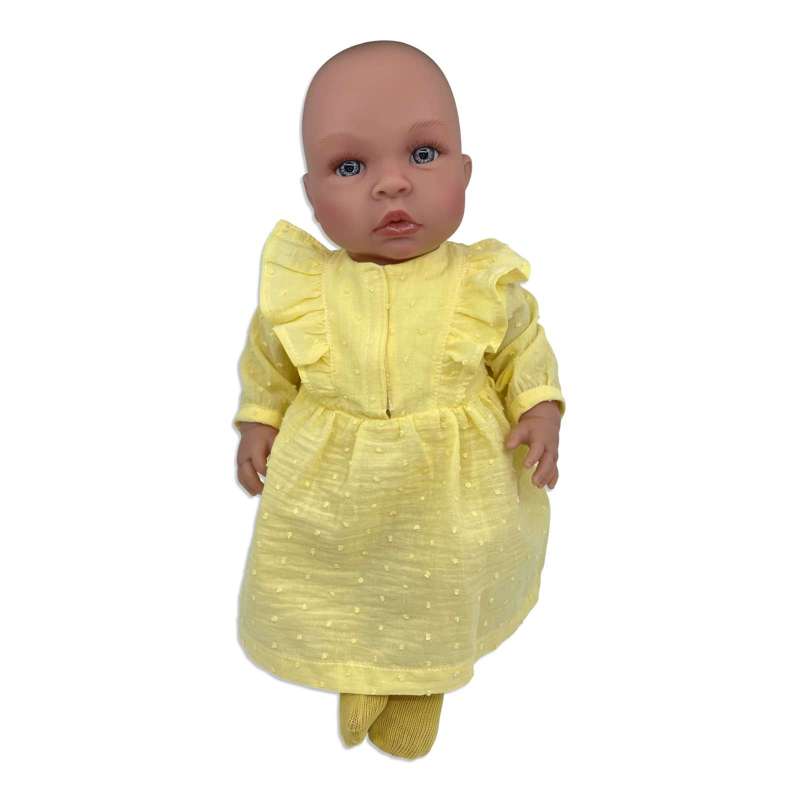 Memories by Así Brinquedo de boneca - 43-46 cm. - Vestido de manga longa - Amarelo claro