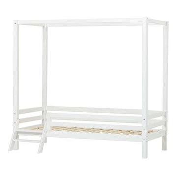 Hoppekids ECO Dream - Lit baldaquin m. Escalier - 90x200 cm. - Blanc