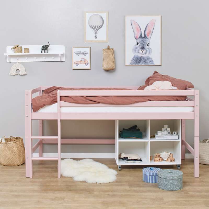 Hoppekids ECO Dream - Mój kolor Łóżko półwysokie - 90x200 cm. - Pale Rose