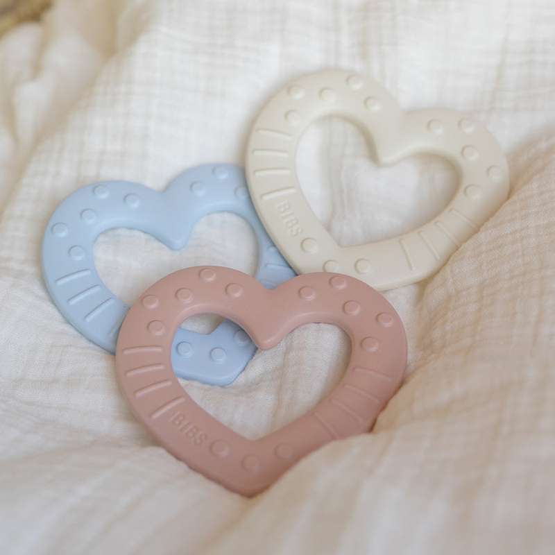 BIBS Play - Baby Bitie Teething Ring - Heart - Blush