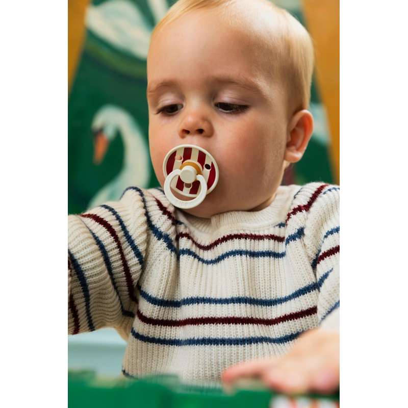 Succhietto Bibs Rotondo Colour - tg. 2 - gomma naturale - Studio - Blocco - Avorio/Rubino