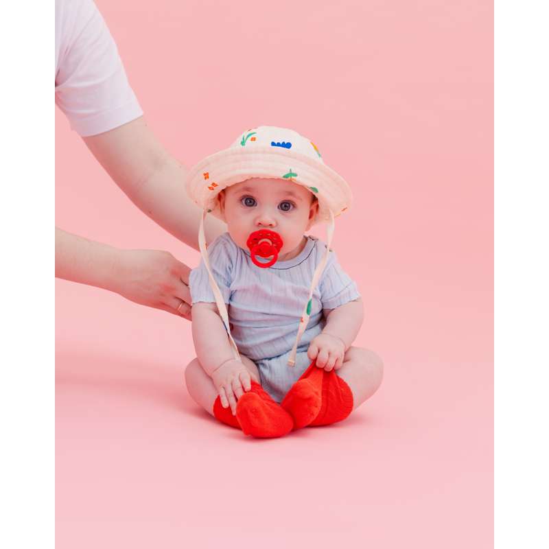 BIBS Round Boheme pacifier - sz. 2 - natural rubber - Candy Apple