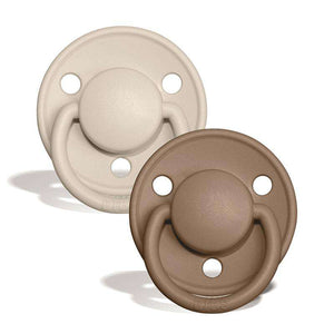 Bibs De Lux Πιπίλα - 2-Πακέτο - One Size - Σιλικόνη - Βανίλια/Σκούρη Βελανιδιά