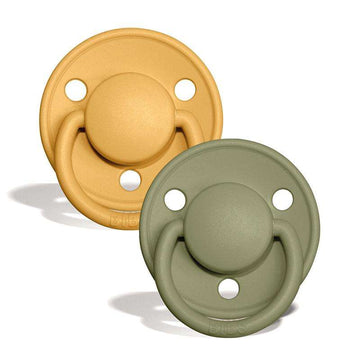 Chupete Bibs De Lux - 2-Pack - Talla única - Silicona - Abeja de miel/Oliva